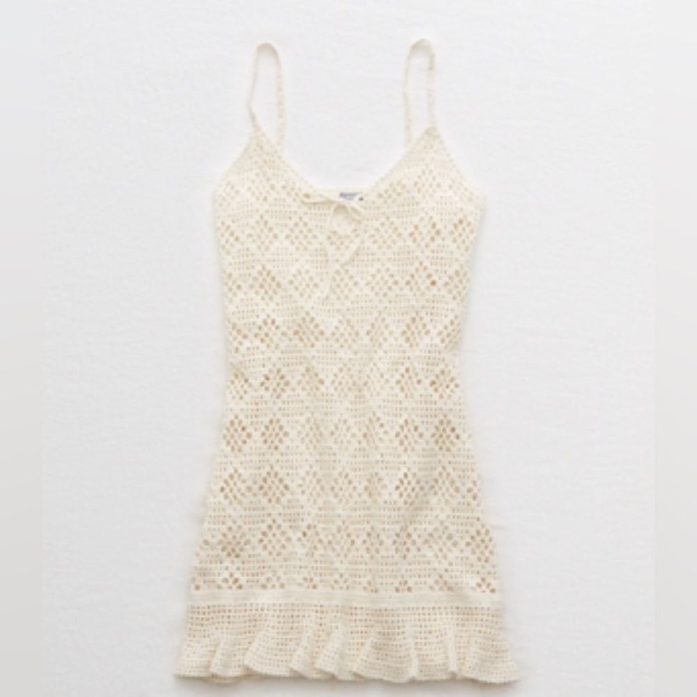 NWT AE AERIE CROCHET TANK DRESS Cover Up Large